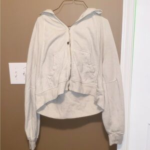 Aerie Cream Zip-Up Jacket